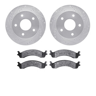 R1 Concepts® - Drilled and Slotted Brake Kit with Super Duty Pads
