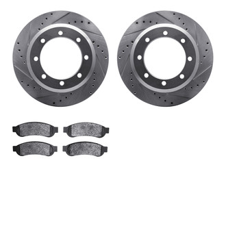 R1 Concepts® - Drilled and Slotted Rear Brake Kit with Super Duty Pads