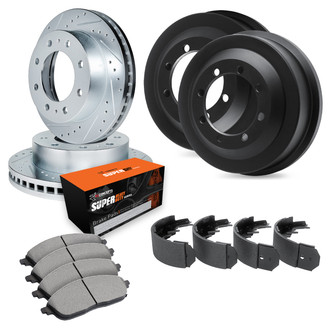 R1 Concepts® - Drilled and Slotted Brake Kit with Super Duty Pads