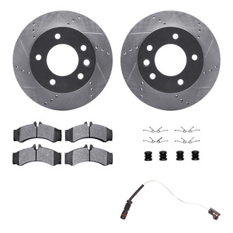 R1 Concepts® - Drilled and Slotted Front Brake Kit with Super Duty Pads