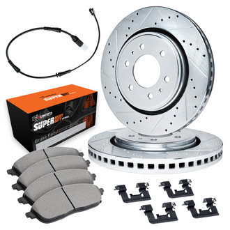 R1 Concepts® - Drilled and Slotted Front Brake Kit with Super Duty Pads