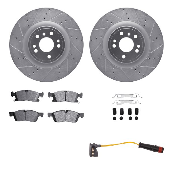  R1 Concepts® - Drilled and Slotted Front Brake Kit with Super Duty Pads