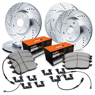R1 Concepts® - Drilled and Slotted Front and Rear Brake Kit with Super Duty Pads