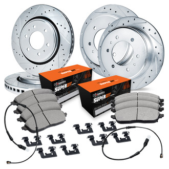 R1 Concepts® - Drilled and Slotted Front and Rear Brake Kit with Super Duty Pads