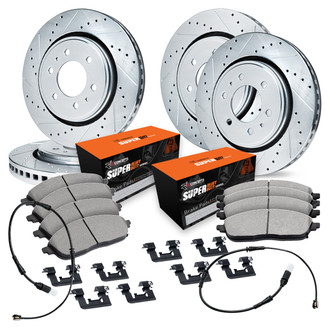 R1 Concepts® - Drilled and Slotted Front and Rear Brake Kit with Super Duty Pads
