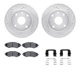 R1 Concepts® - Drilled and Slotted Brake Kit with Semi-Metalic Pads