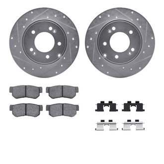 R1 Concepts® - Drilled and Slotted Rear Brake Kit with Semi-Metalic Pads