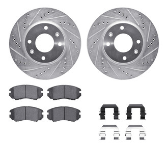 R1 Concepts® - Drilled and Slotted Brake Kit with Semi-Metalic Pads