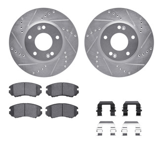 R1 Concepts® - Drilled and Slotted Brake Kit with Semi-Metalic Pads