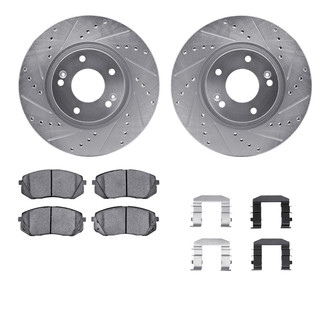 R1 Concepts® - Drilled and Slotted Brake Kit with Semi-Metalic Pads