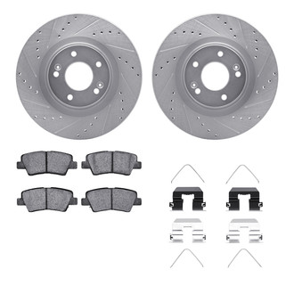 R1 Concepts® - Drilled and Slotted Brake Kit with Semi-Metalic Pads