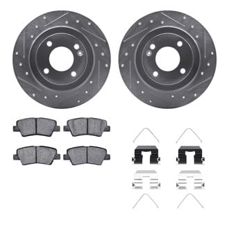 R1 Concepts® - Drilled and Slotted Brake Kit with Semi-Metalic Pads