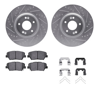 R1 Concepts® - Drilled and Slotted Brake Kit with Semi-Metalic Pads
