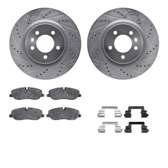 R1 Concepts® - Drilled and Slotted Brake Kit with Semi-Metalic Pads