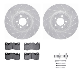 R1 Concepts® - Drilled and Slotted Brake Kit with Semi-Metalic Pads