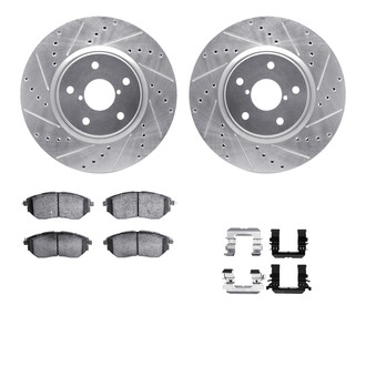 R1 Concepts® - Drilled and Slotted Front Brake Kit with Semi-Metalic Pads