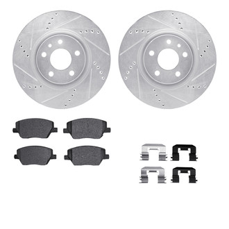 R1 Concepts® - Drilled and Slotted Brake Kit with Semi-Metalic Pads