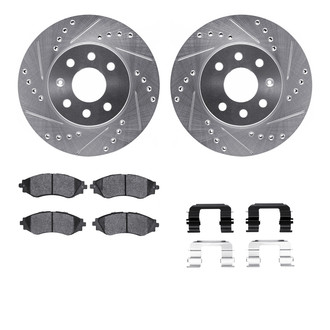R1 Concepts® - Drilled and Slotted Brake Kit with Semi-Metalic Pads