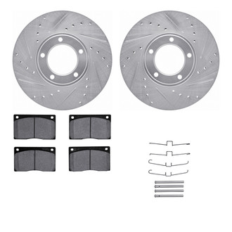 R1 Concepts® - Drilled and Slotted Brake Kit with Semi-Metalic Pads