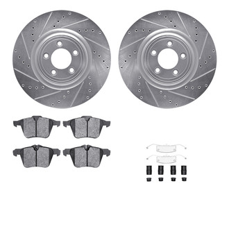R1 Concepts® - Drilled and Slotted Brake Kit with Semi-Metalic Pads