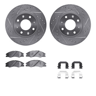 R1 Concepts® - Drilled and Slotted Brake Kit with Semi-Metalic Pads
