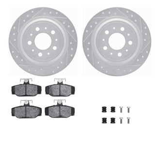 R1 Concepts® - Drilled and Slotted Rear Brake Kit with Semi-Metalic Pads
