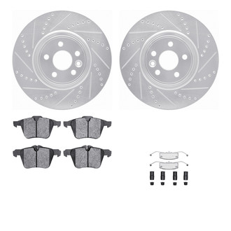 R1 Concepts® - Drilled and Slotted Front Brake Kit with Semi-Metalic Pads