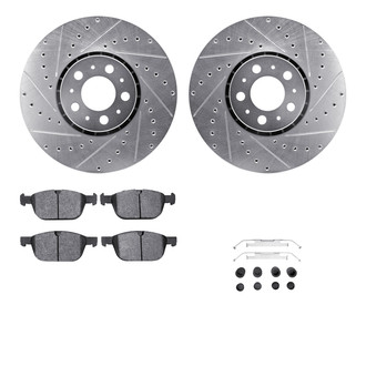 R1 Concepts® - Drilled and Slotted Brake Kit with Semi-Metalic Pads
