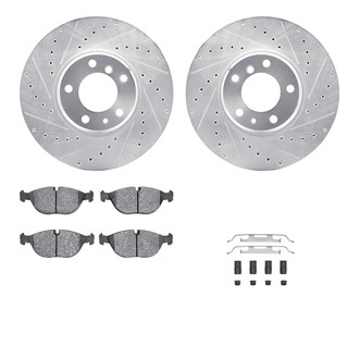 R1 Concepts® - Drilled and Slotted Brake Kit with Semi-Metalic Pads