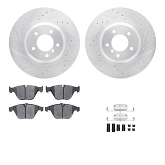R1 Concepts® - Drilled and Slotted Brake Kit with Semi-Metalic Pads