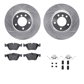 R1 Concepts® - Drilled and Slotted Brake Kit with Semi-Metalic Pads