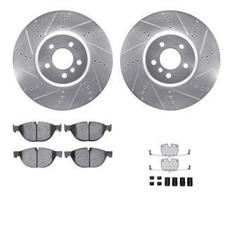 R1 Concepts® - Drilled and Slotted Brake Kit with Semi-Metalic Pads