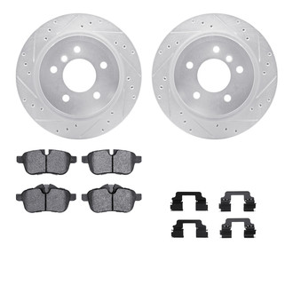 R1 Concepts® - Drilled and Slotted Brake Kit with Semi-Metalic Pads