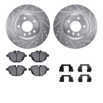 R1 Concepts® - Drilled and Slotted Rear Brake Kit with Semi-Metalic Pads
