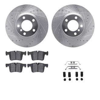 R1 Concepts® - Drilled and Slotted Brake Kit with Semi-Metalic Pads