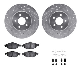 R1 Concepts® - Drilled and Slotted Brake Kit with Semi-Metalic Pads