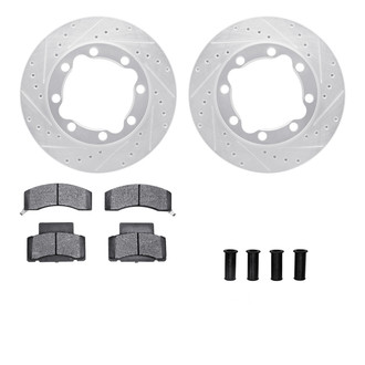 R1 Concepts® - Drilled and Slotted Brake Kit with Semi-Metalic Pads