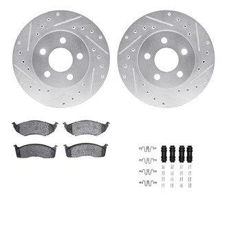 R1 Concepts® - Drilled and Slotted Brake Kit with Semi-Metalic Pads
