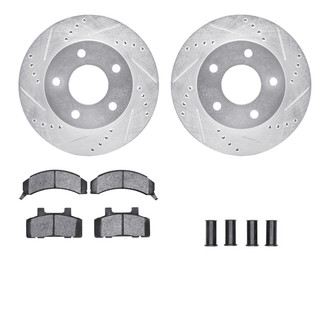 R1 Concepts® - Drilled and Slotted Brake Kit with Semi-Metalic Pads