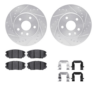 R1 Concepts® - Drilled and Slotted Front Brake Kit with Semi-Metalic Pads