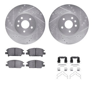 R1 Concepts® - Drilled and Slotted Brake Kit with Semi-Metalic Pads