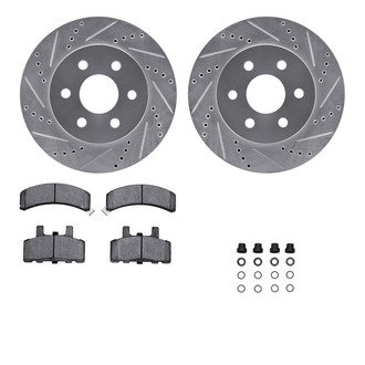 R1 Concepts® - Drilled and Slotted Front Brake Kit with Semi-Metalic Pads