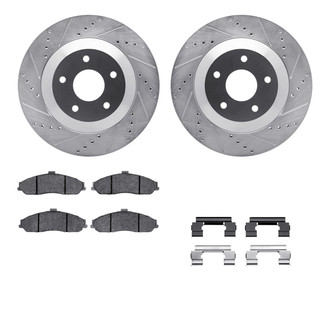R1 Concepts® - Drilled and Slotted Brake Kit with Semi-Metalic Pads