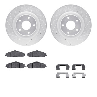 R1 Concepts® - Drilled and Slotted Brake Kit with Semi-Metalic Pads