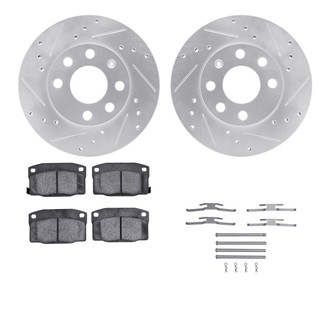 R1 Concepts® - Drilled and Slotted Brake Kit with Semi-Metalic Pads