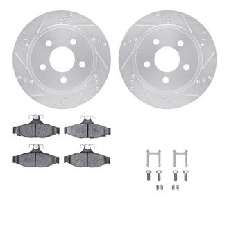 R1 Concepts® - Drilled and Slotted Brake Kit with Semi-Metalic Pads