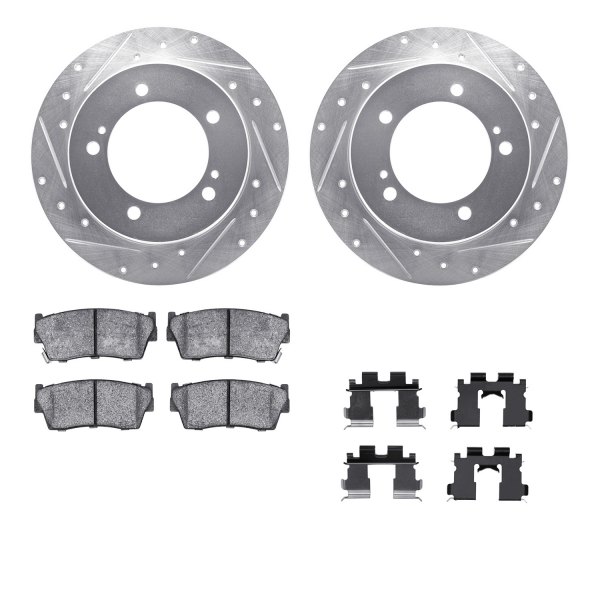  R1 Concepts® - Drilled and Slotted Front Brake Kit with Semi-Metalic Pads