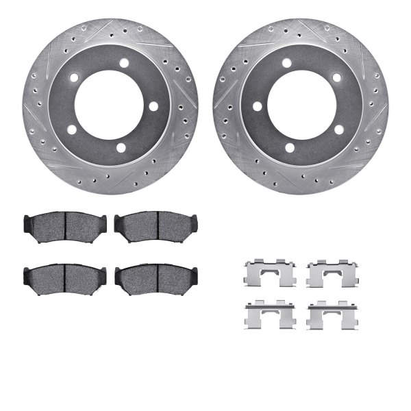  R1 Concepts® - Drilled and Slotted Front Brake Kit with Semi-Metalic Pads