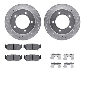 R1 Concepts® - Drilled and Slotted Front Brake Kit with Semi-Metalic Pads