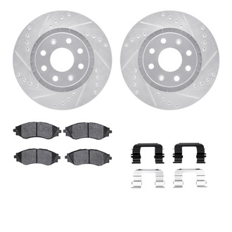 R1 Concepts® - Drilled and Slotted Brake Kit with Semi-Metalic Pads